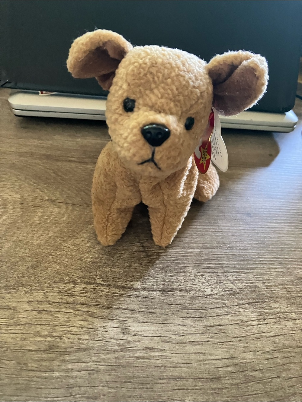 Ty Tan Plush Puppy Beanie Baby - Small Soft Dog Toy. Stuffy